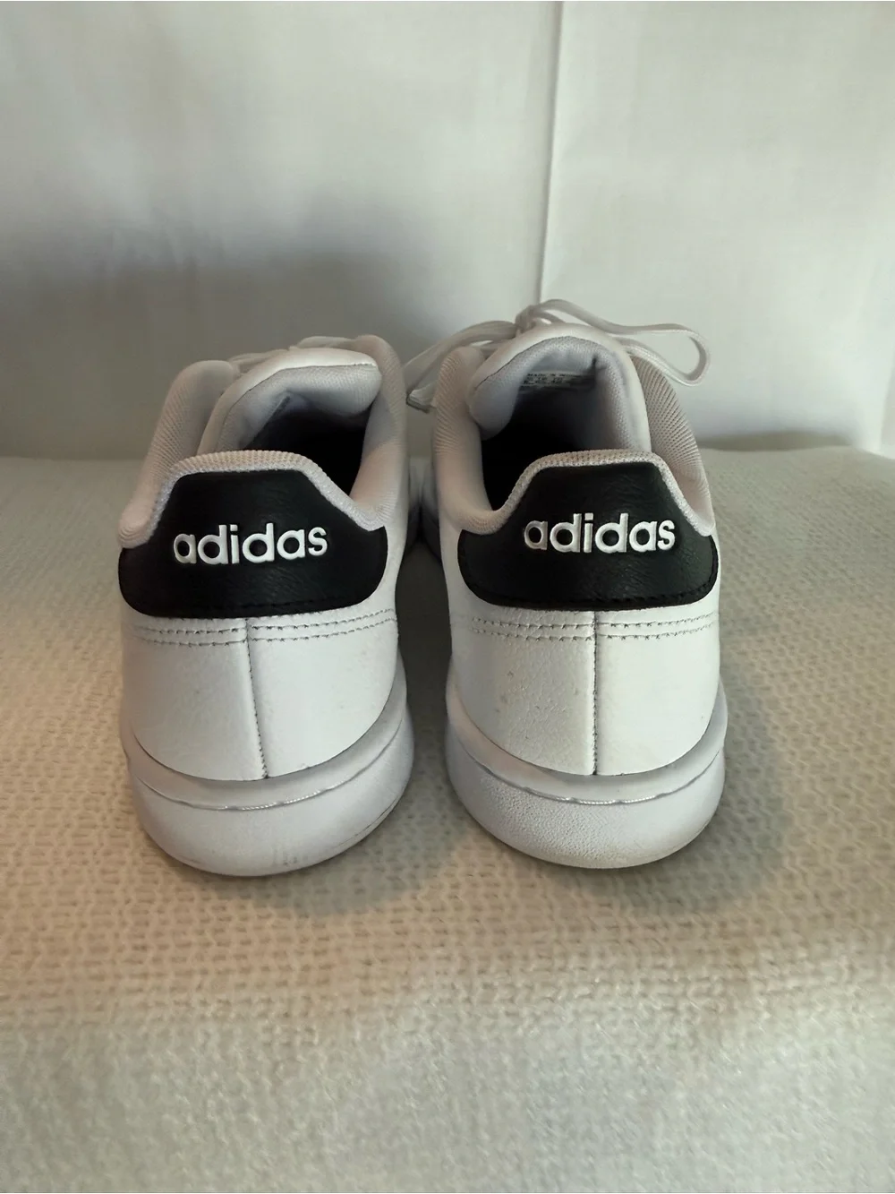 adidas White Sneakers with Black Three-Stripes